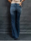 Women's vintage ripped solid color jeans