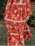 Women's Warm Floral Print Dresses